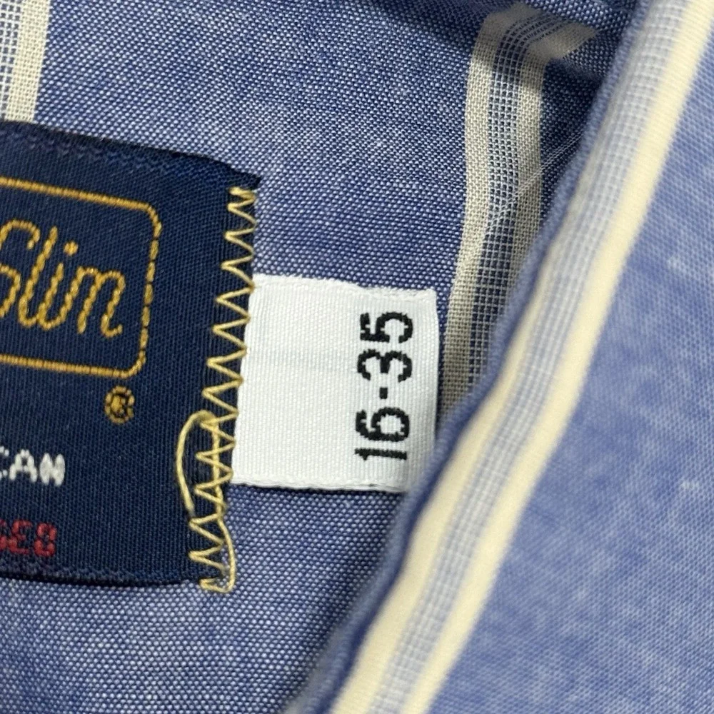 Panhandle Slim Pearl Snap Blue Western Shirt Men's Large 16-35 Made In USA